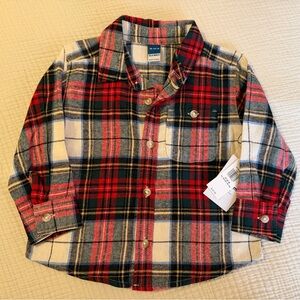 Old Navy Kids Plaid Shirt - Red, Black, and White